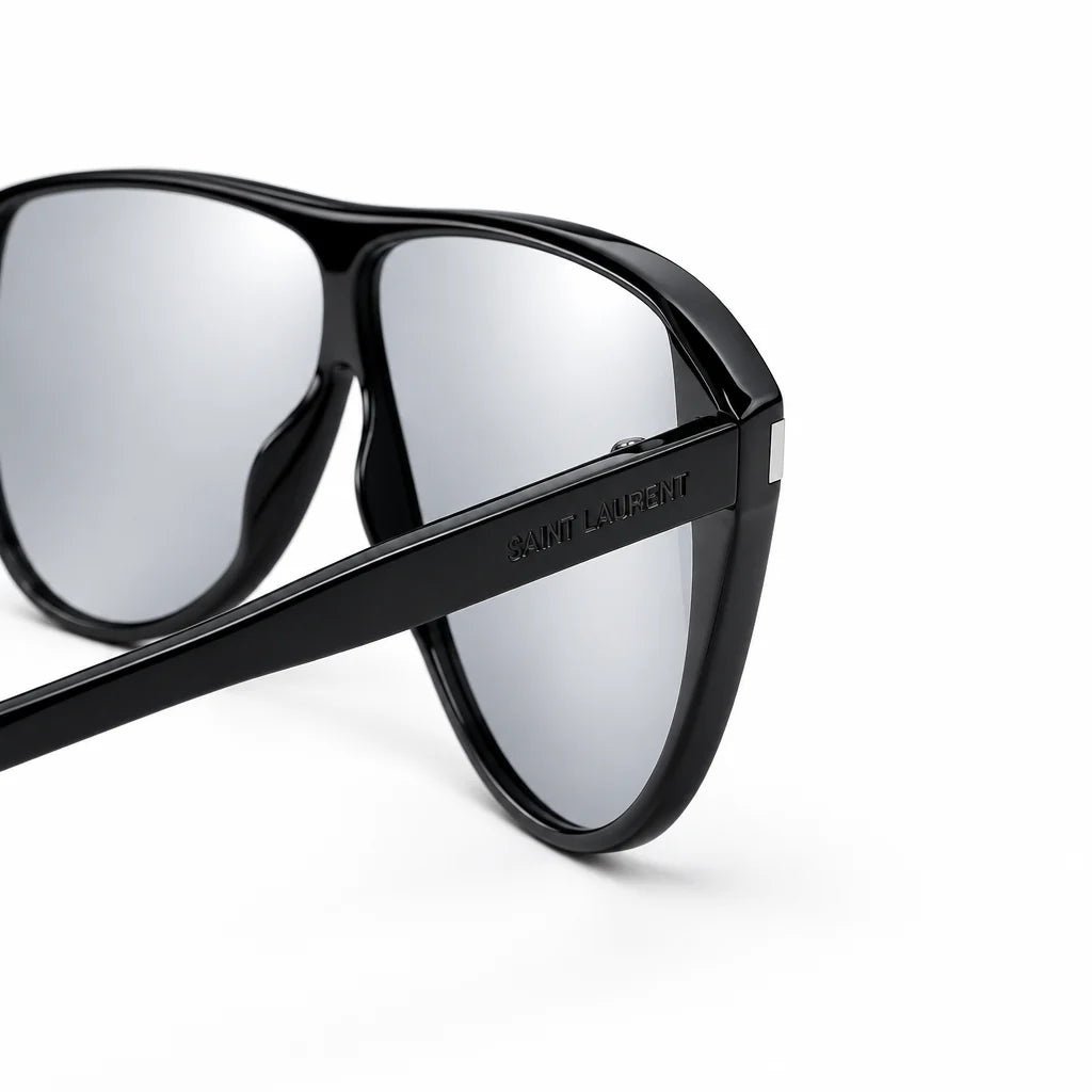 Saint Laurent SL 731 Unisex Gaspar Black and Light Blue Sunglasses