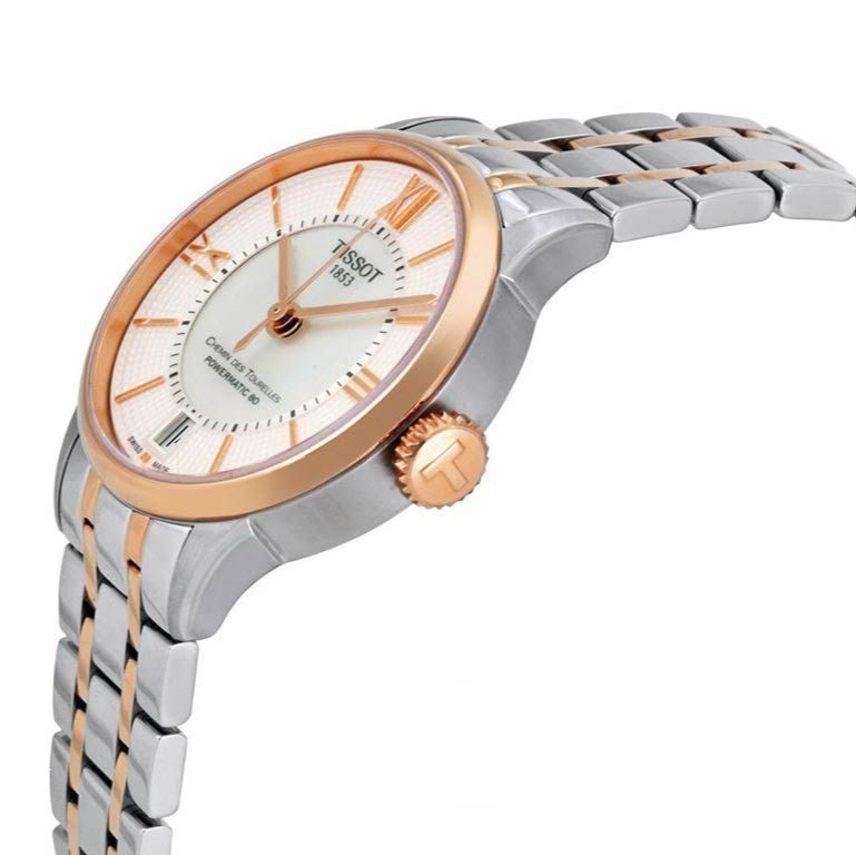Tissot Chemin Des Tourelles Powermatic 80 Lady Silver Dial Two Tone Steel Strap Watch For Women - T099.207.22.118.02