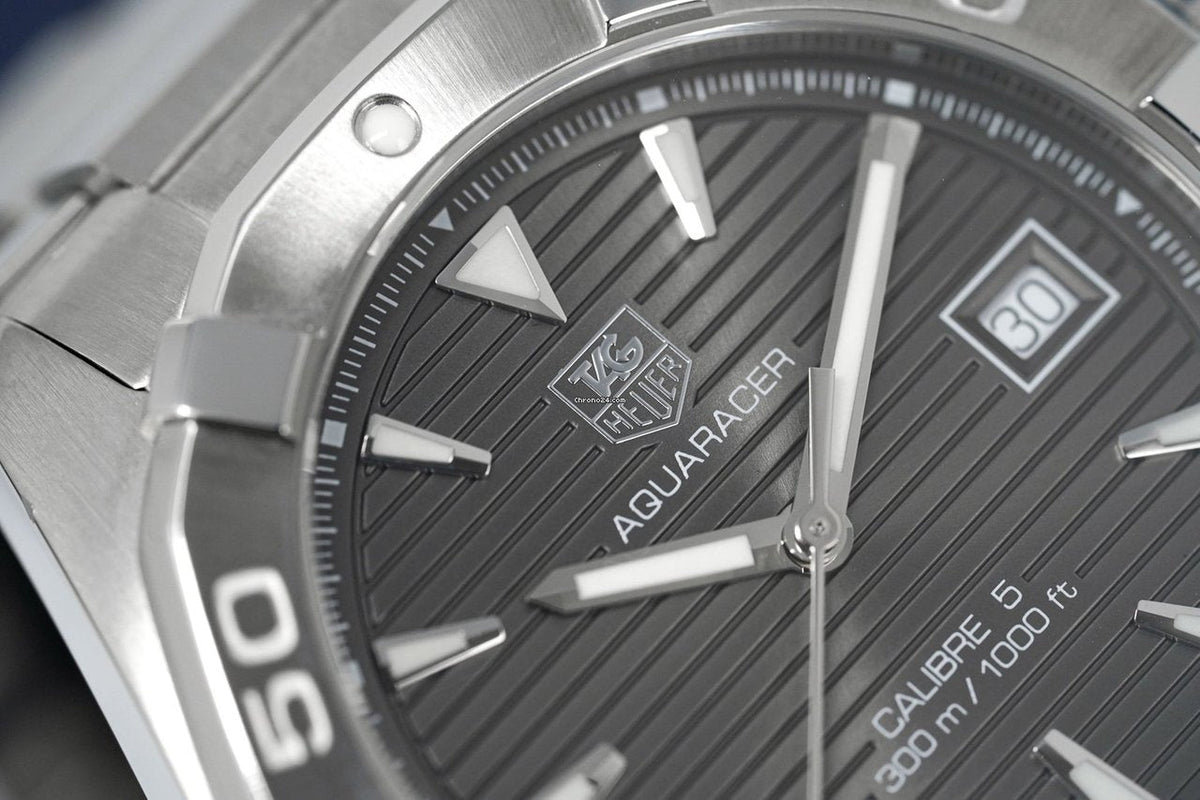 Tag Heuer Aquaracer Automatic Anthracite Grey Dial Silver Steel Strap Watch for Men - WAY2113.BA0928