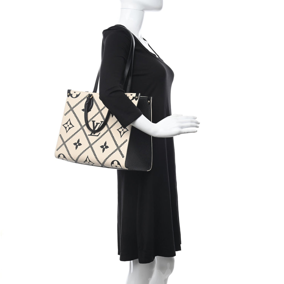 Louis Vuitton Empreinte Monogram Giant Broderies OnTheGo MM Tote Bag - White
