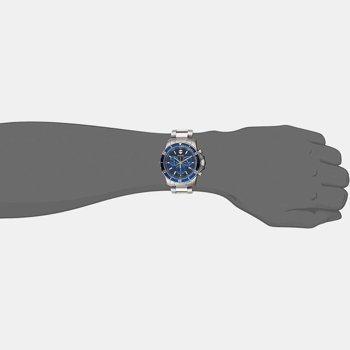 Movado Series 800 Blue Dial Two Tone Steel Strap Watch for Men - 2600149