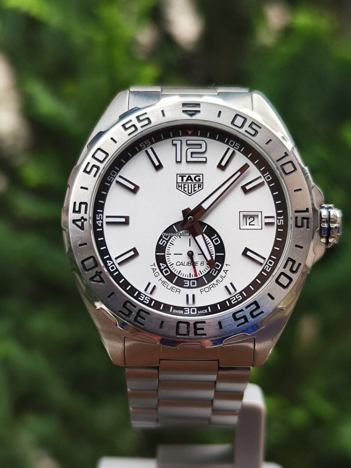 Tag Heuer Formula 1 Automatic 43mm White Dial Silver Steel Strap Watch for Men - WAZ2013.BA0842
