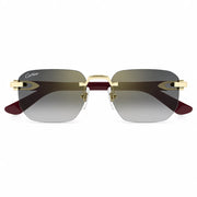 Cartier Elongated C de Motif Men Rimless Gradient Grey Sunglasses