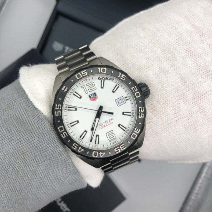 Tag Heuer Formula 1 White Dial Silver Steel Strap Watch for Men - WAZ1111.BA0875
