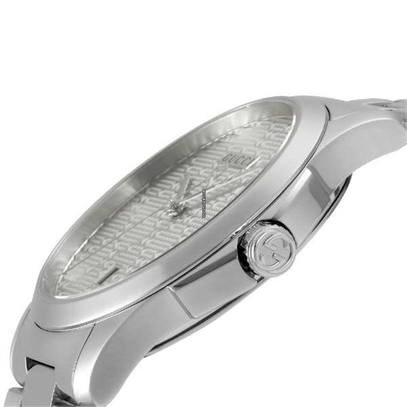 Gucci G Timeless Quartz Silver Dial Silver Steel Strap Watch For Women - YA126459
