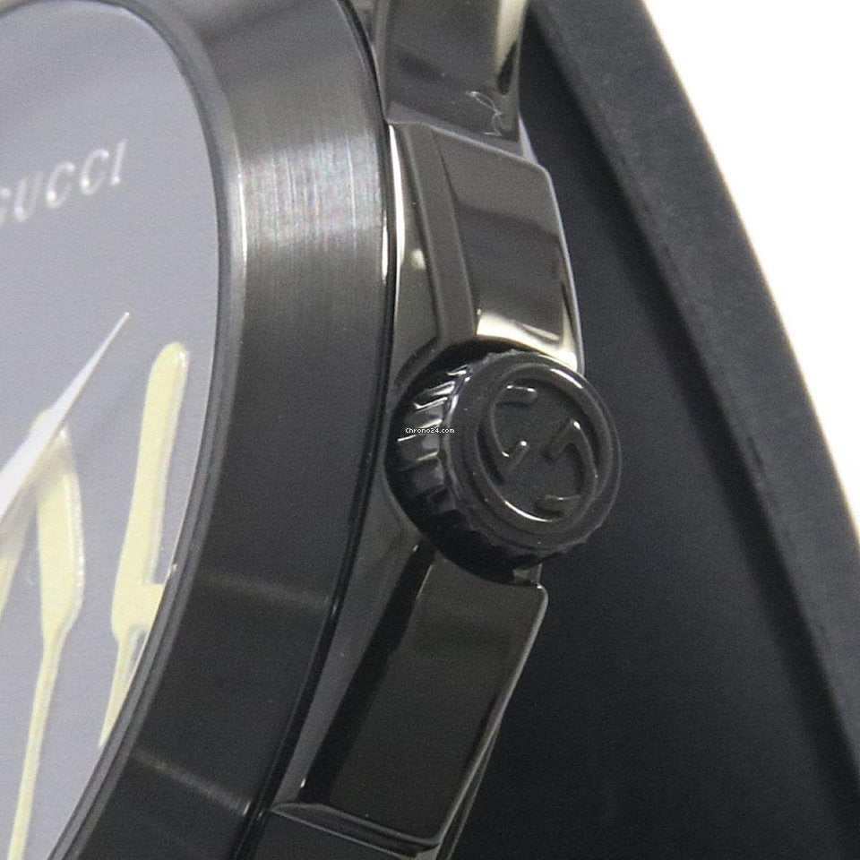 Gucci G Timeless Ghost Black Dial Black Rubber Strap Unisex Watch - YA1264017