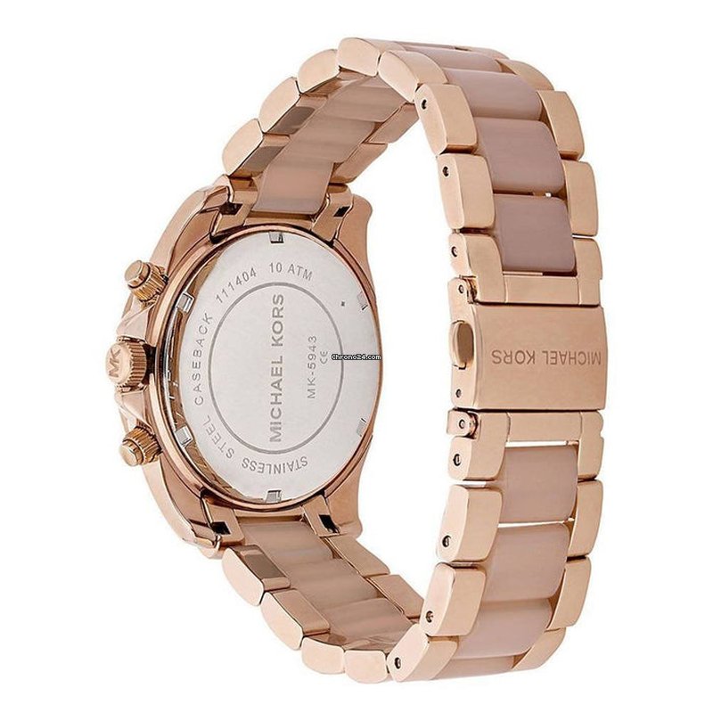 Michael Kors Blair Chronograph Rose Gold Dial Two Tone Steel Strap Watch for Women - MK5943