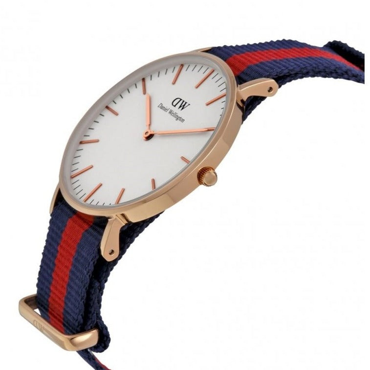 Daniel Wellington Classic Oxford White Dial Two Tone NATO Strap Watch For Women - DW00100029