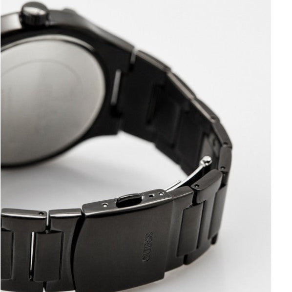 Guess Duke Glitz Crystals Black Dial Black Steel Strap Watch For Men - GW0576G3