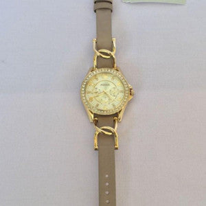 Fossil Riley White Dial Beige Leather Strap Watch for Women - ES3465