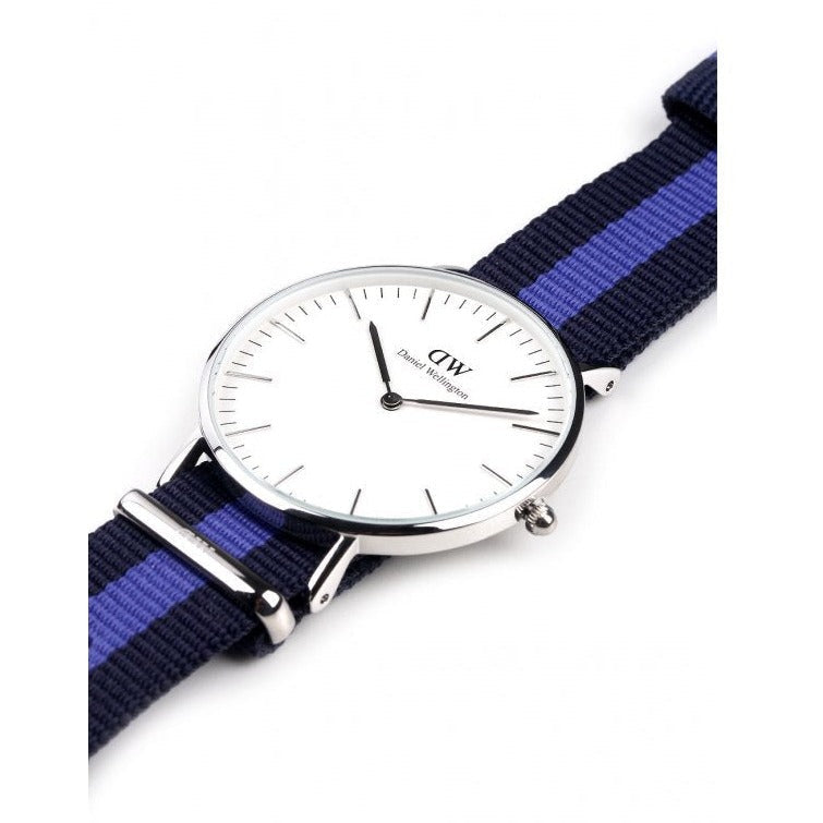 Daniel Wellington Classic Swansea White Dial Two Tone NATO Strap Watch For Women - DW00100048