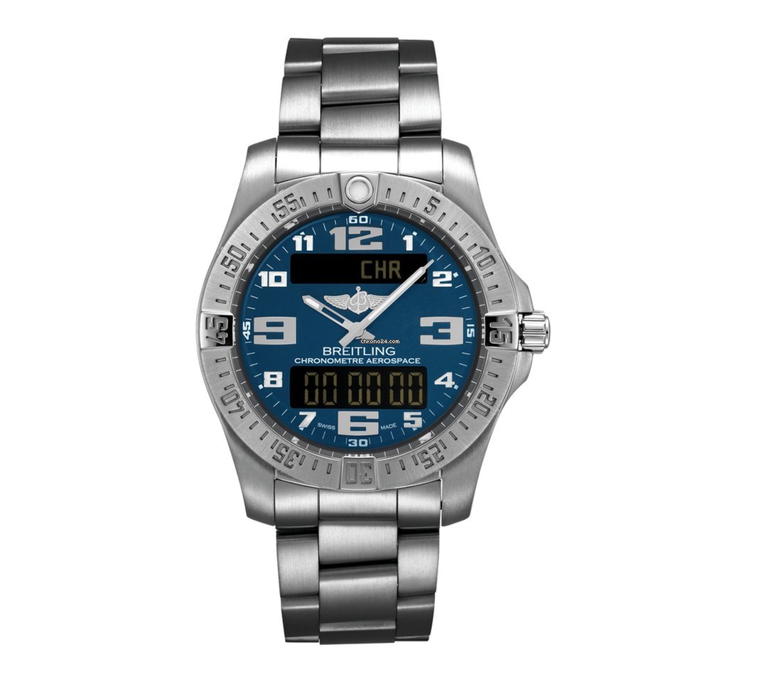 Breitling Aerospace Evo Blue Dial Silver Steel Strap Watch for Men - E79363101C1E1