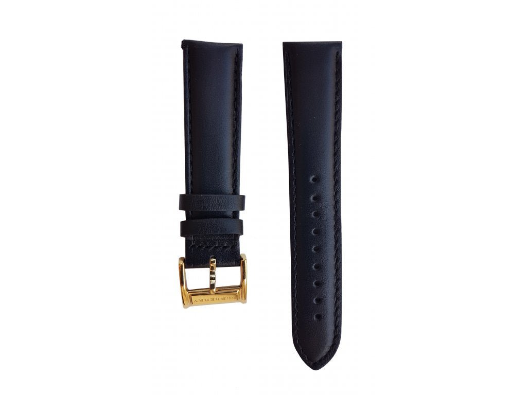 Burberry The City Gold Dial Black Leather Strap Watch for Men - BU2353