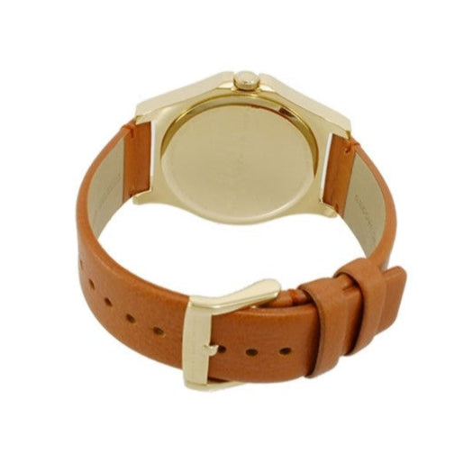 Marc Jacobs Baby Dave White Dial Brown Leather Strap Watch for Women - MBM1261
