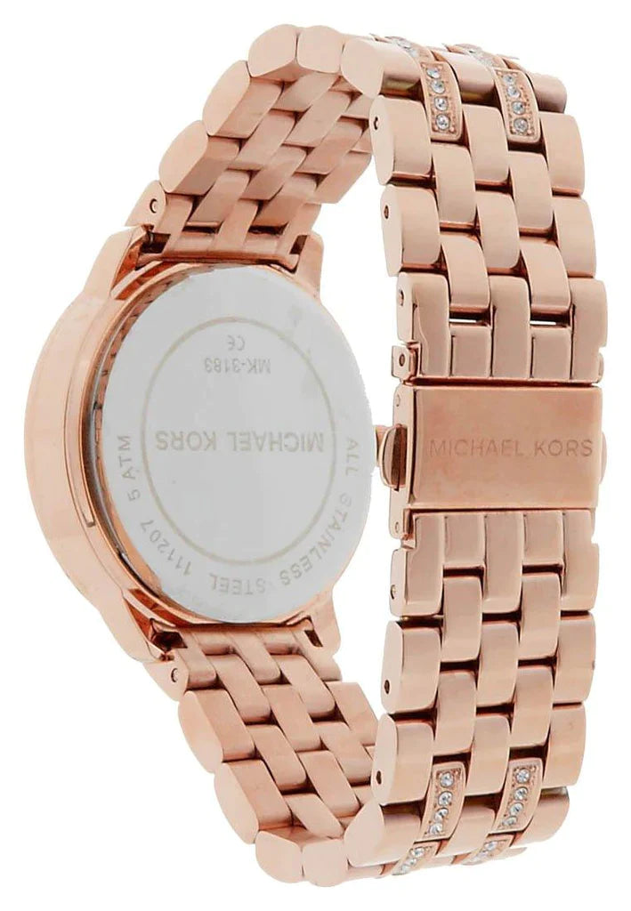 Michael Kors Argyle Quartz Rose Gold Dial Rose Gold Steel Strap Watch For Women - MK3156