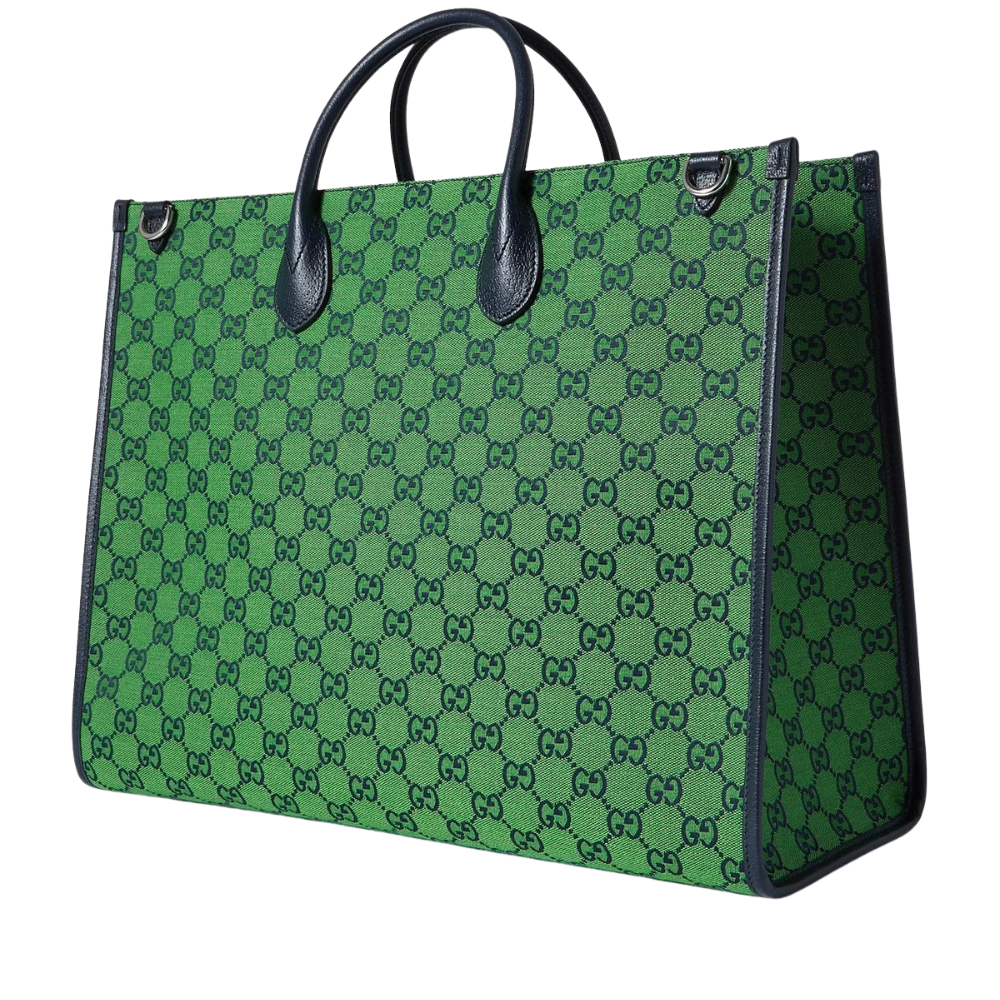 Gucci Leather-Trimmed Coated Tote Bag – Green
