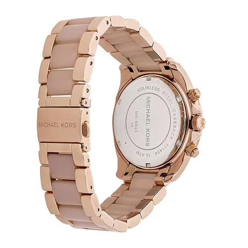 Michael Kors Blair Chronograph Rose Gold Dial Two Tone Steel Strap Watch for Women - MK5943