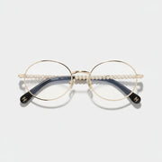 Chanel Women Oval Metal & Imitation Pearl Optical Frames Glasses CH2228H