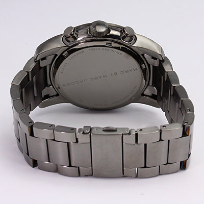 Marc Jacobs Larry Chronograph Black Dial Gunmetal Grey Steel Strap Watch for Men - MBM5031