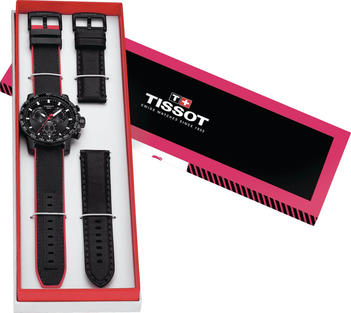 Tissot Supersport Chrono Giro D'Italia Black Dial Black Nylon Strap Watch for Men - T125.617.37.051.00