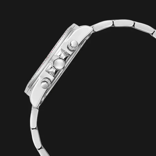 Guess Sol Chronograph Crystals Multicolor Dial Silver Steel Strap Watch For Women - GW0483L1