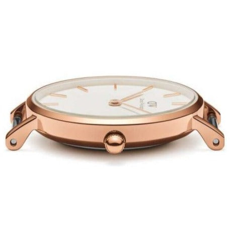 Daniel Wellington Classic Petite White Dial Rose Gold Mesh Bracelet Watch For Women - DW00100219