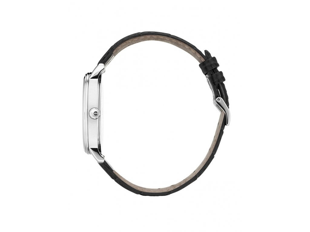 Hugo Boss Corporal Black Dial Black Leather Strap Watch for Men - 1513638
