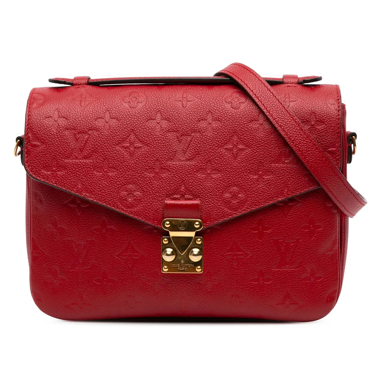 Louis Vuitton Monogram Empreinte Pochette Metis Handbag - Red