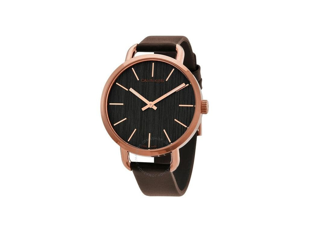 Calvin Klein Even Grey Dial Brown Leather Strap Watch for Women - K7B236G3