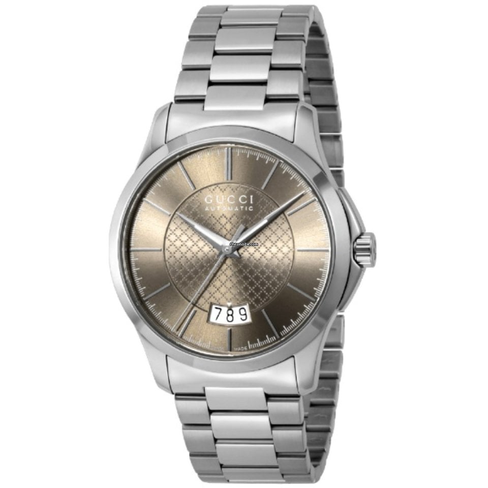 Gucci G Timeless Automatic Brown Dial Silver Steel Strap Watch For Women - YA126431A