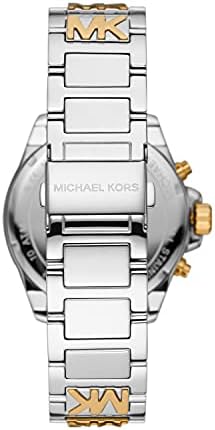 Michael Kors Wren Chronograph Crystals Silver Two Tone Steel Strap Watch for Women - MK6953
