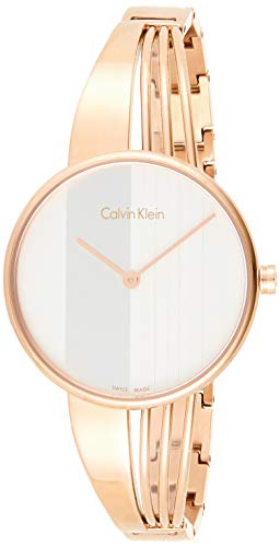 Calvin Klein Drift White Dial Rose Gold Steel Strap Watch for Women - K6S2N616