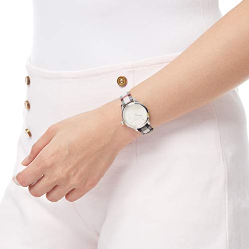 Burberry Classic Stone Silver Dial Horseberry Black Leather Strap Watch for Women - BU10103