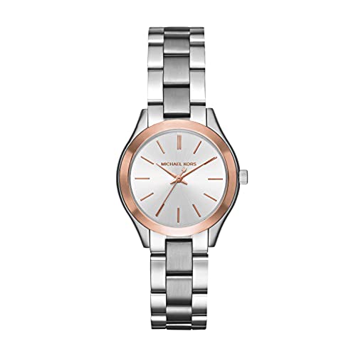Michael Kors Mini Slim Runway Silver Dial Silver Steel Strap Watch for Women - MK3514