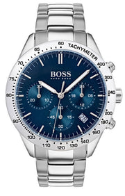 Hugo Boss Talent Chronograph Blue Dial Silver Steel Strap Watch for Men - 1513582