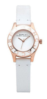 Marc Jacobs Blade White Dial White Leather Strap Watch for Women - MBM1179
