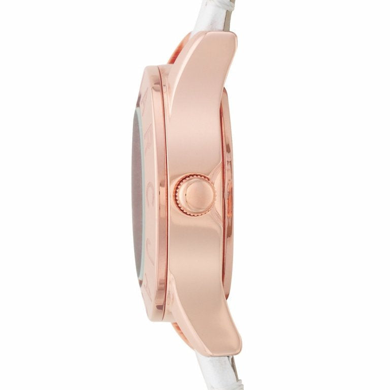 Marc Jacobs Mini Blade White Dial White Leather Strap Watch for Women - MBM1207