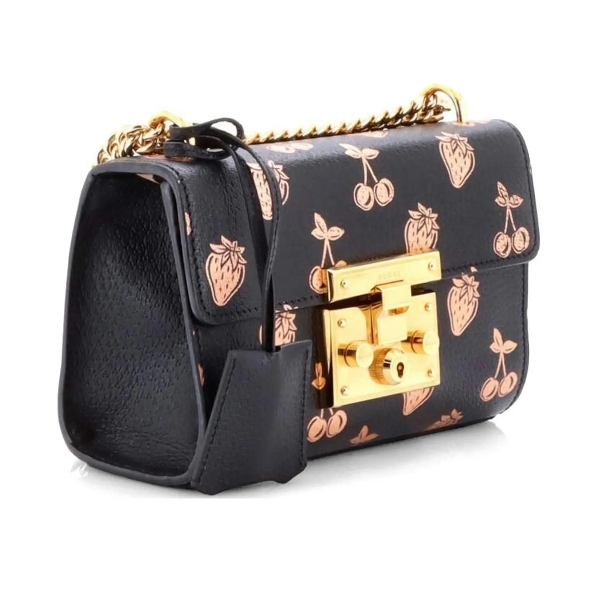 Gucci Padlock Berry Shoulder Bag – Black