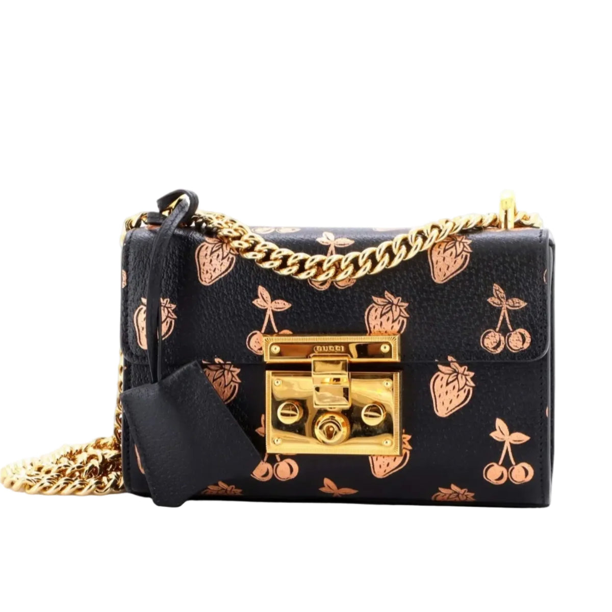 Gucci Padlock Berry Shoulder Bag – Black