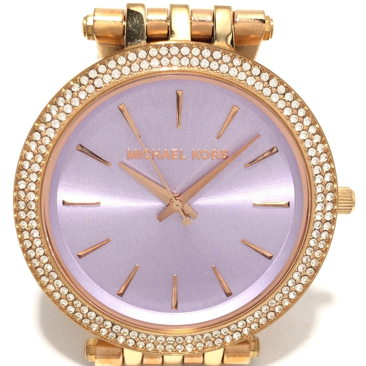 Michael Kors Darci Purple Dial Rose Gold Steel Strap Watch for Women - MK3400
