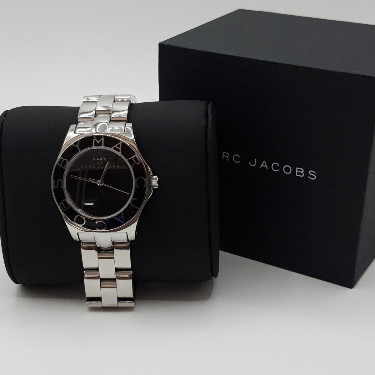 Marc Jacobs Blade Black Dial Silver Steel Strap Watch for Women - MBM3058