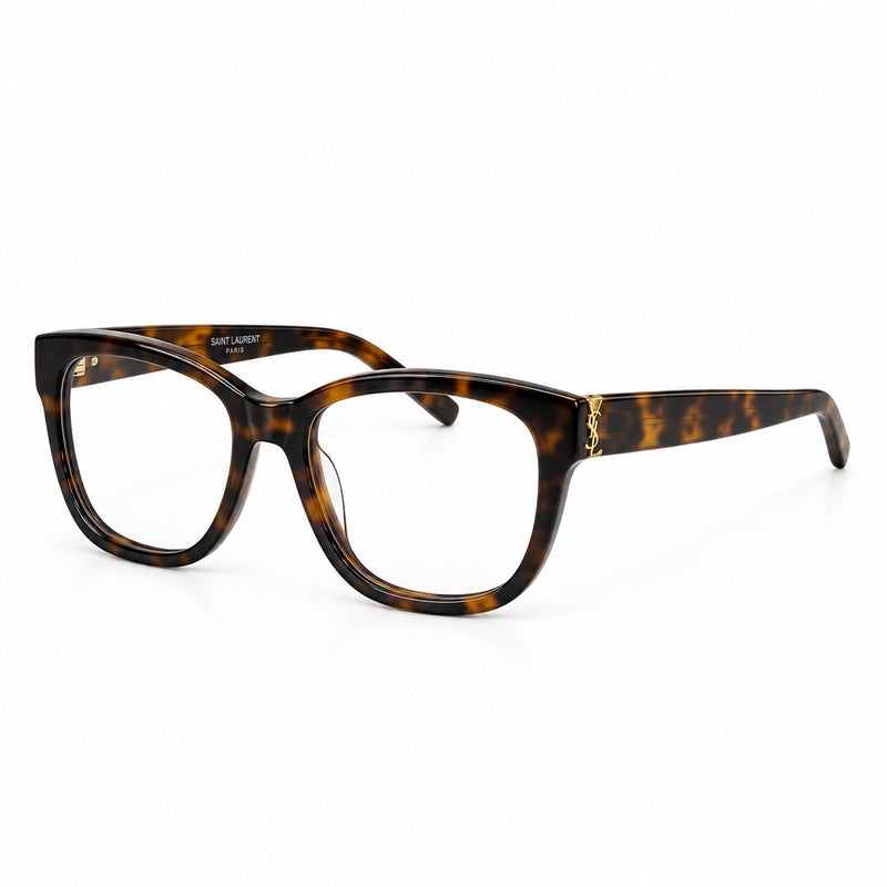 Saint Laurent Women SL M40 Monogram Gold YSL Hinge Havana Optical Eyeglasses