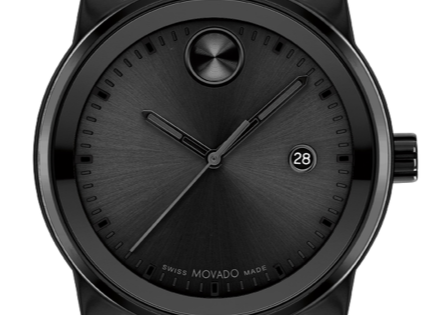 Movado Bold Verso Black Dial Black Steel Strap Watch for Men - 3600863