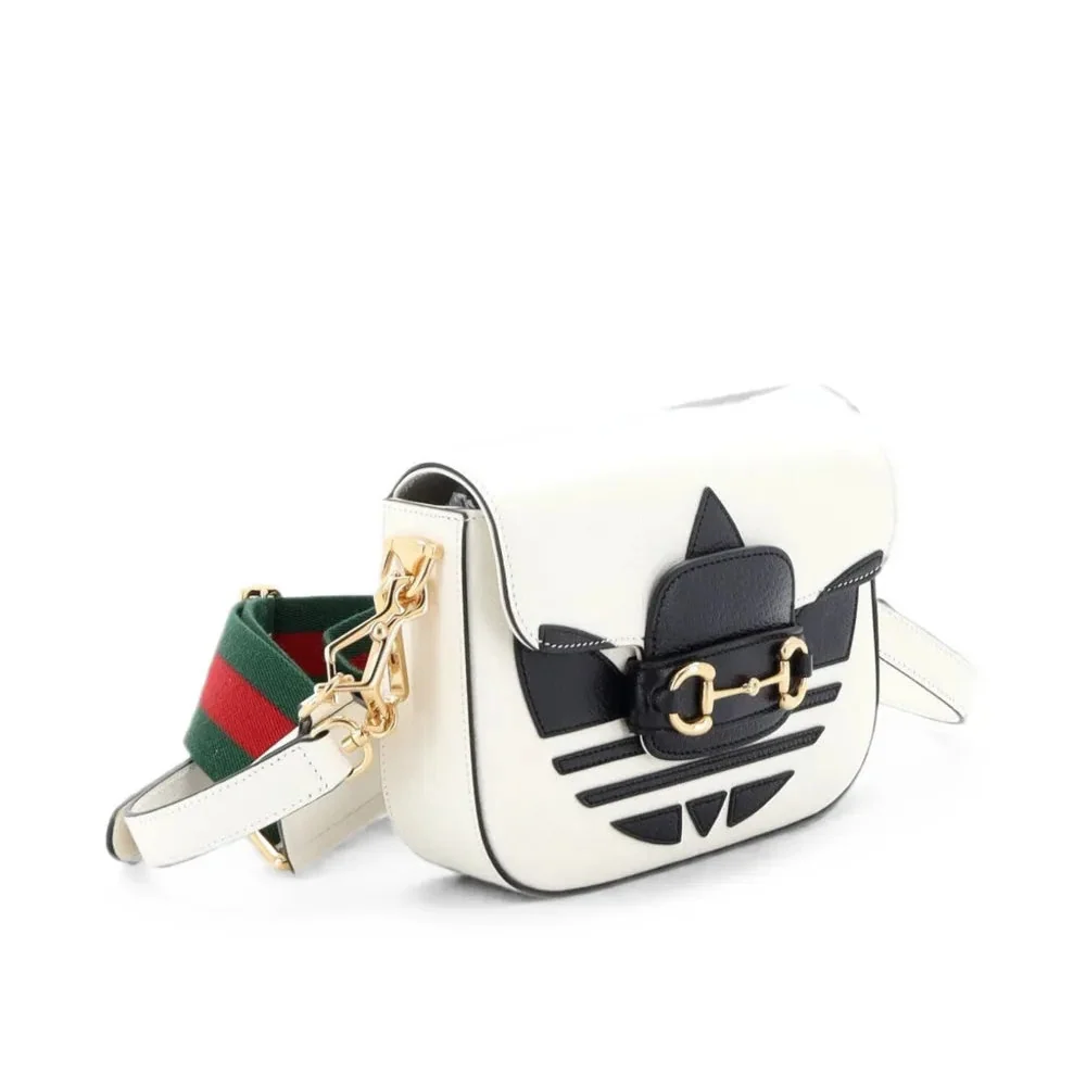 Gucci X Adidas Horsebit 1955 Shoulder Bag – White