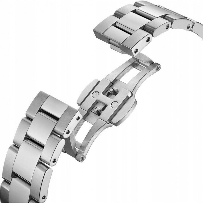 Daniel Wellington Link Grey Dial Silver Steel Strap Watch For Men - DW00100328