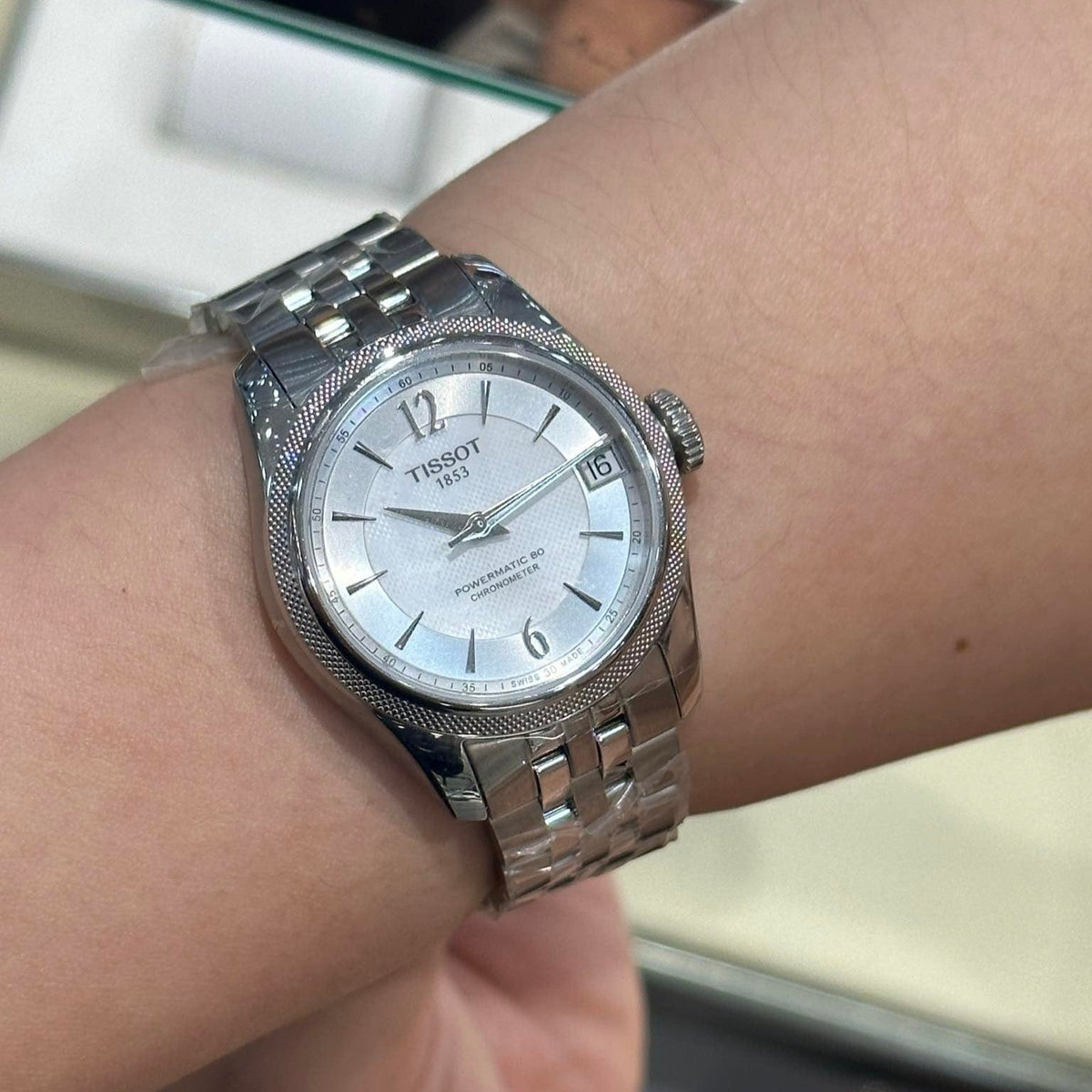 Tissot Ballade Powermatic 80 Automatic Mother of Pearl Dial Silver Steel Strap Watch For Women - T108.208.11.117.00