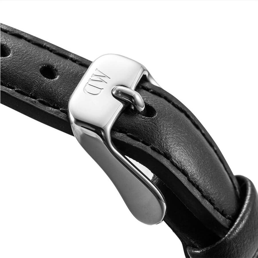 Daniel Wellington Classy Sheffield White Dial Black Leather Strap Watch For Women - DW00100068