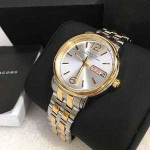 Marc Jacobs Fergus Silver Dial Two Tone Steel Strap Watch for Women - MBM3426