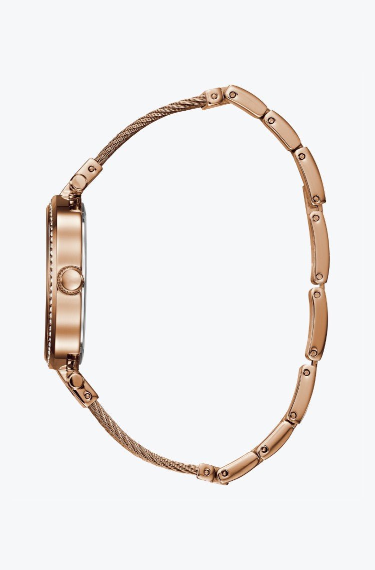 Guess Soho Rose Gold Dial Stainless Steel Watch For Women - W0638L4