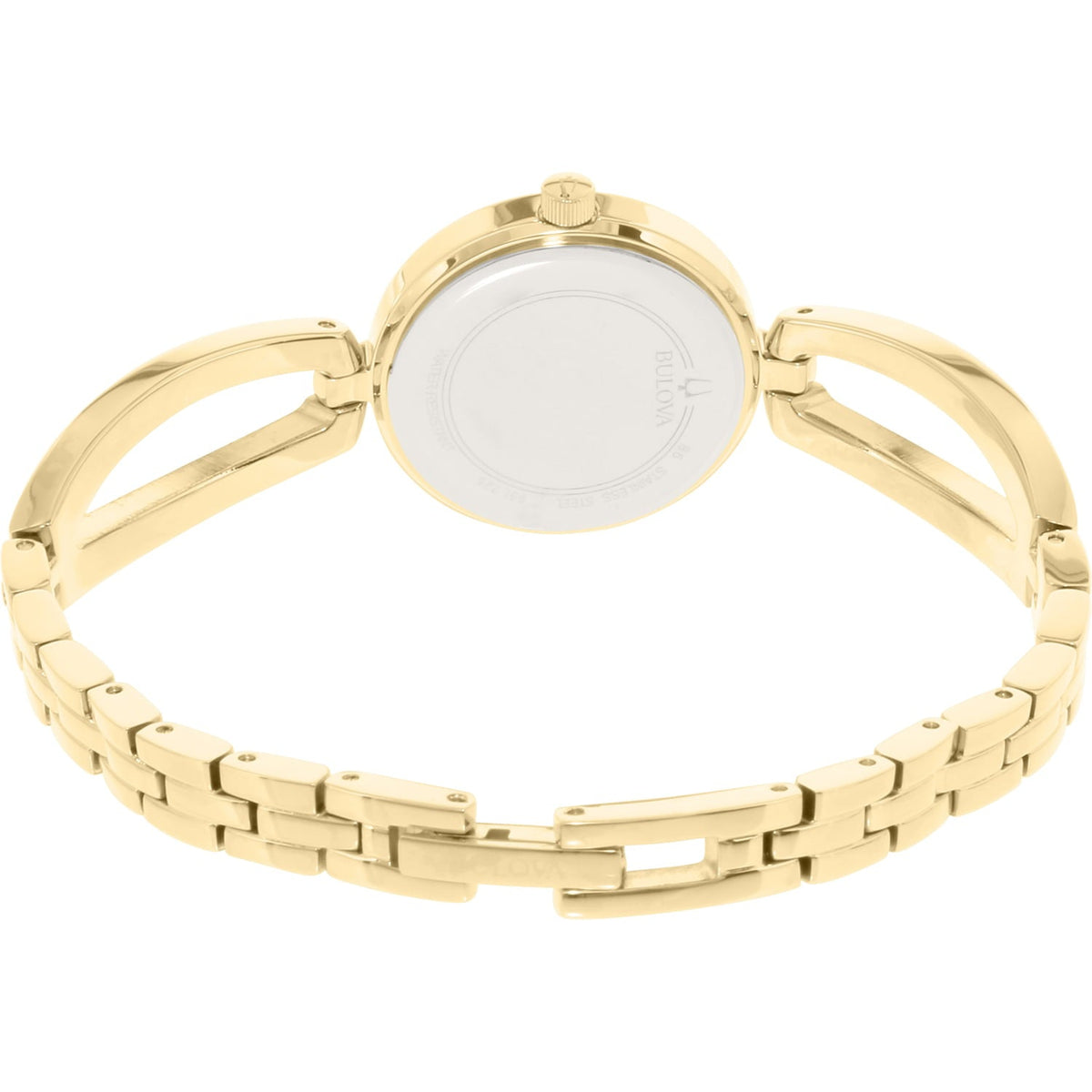 Bulova Crystal Collection Mother of Pearl Dial Gold Steel Strap Watch for Women - 98L225